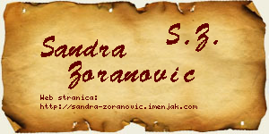 Sandra Zoranović vizit kartica